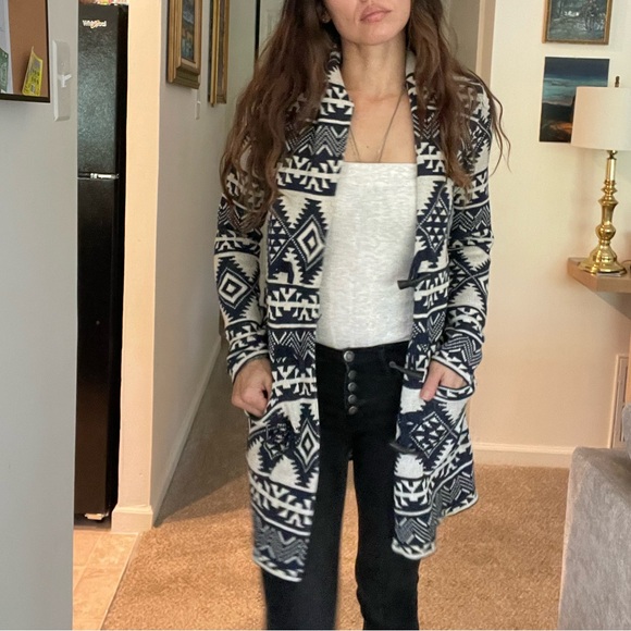 Chaps X Ralph Lauren cardigan sweater Yellowstone southwestern tribal pendleton - Picture 6 of 13